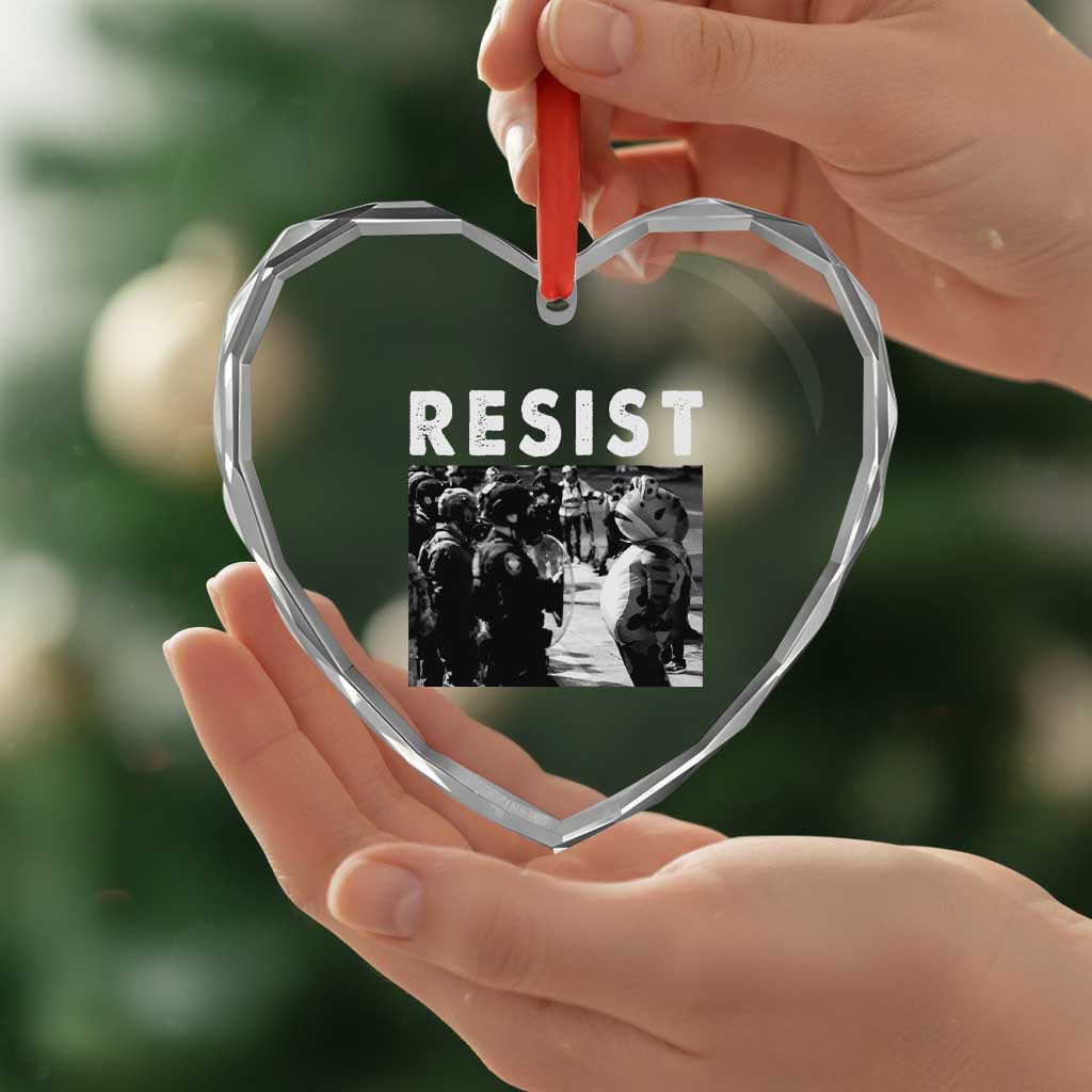 Portland Resist Frog Heart Crystal Glass Ornament Oregon Iconic Frogs Photo Protest Moment - Wonder Print Shop
