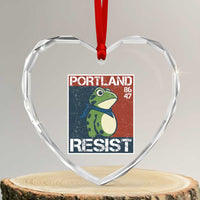 Portland Resist Retro Frog 8647 Heart Crystal Glass Ornament Political Satire Protest Poster Graphic - Wonder Print Shop