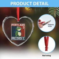 Portland Resist Retro Frog 8647 Heart Crystal Glass Ornament Political Satire Protest Poster Graphic - Wonder Print Shop