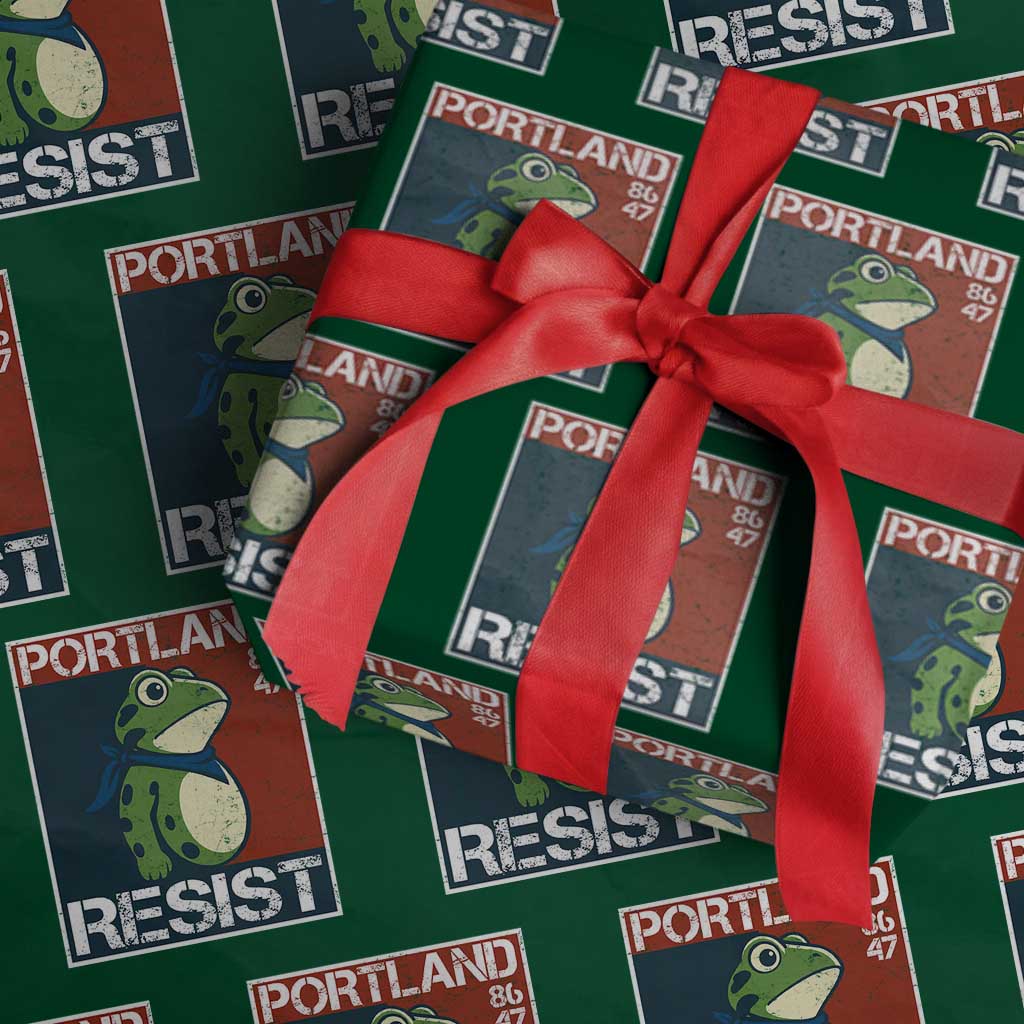 Portland Resist Retro Frog 8647 Wrapping Paper Roll Political Satire Protest Poster Graphic - Wonder Print Shop