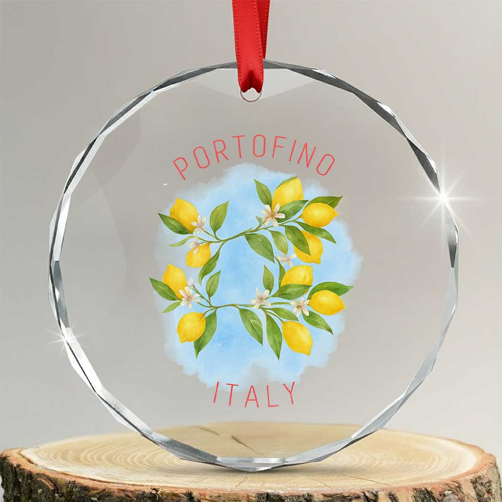 Portofino Italy Lemons Crystal Glass Ornament Vintage Coastal Europe Travel Summer Vibe Aesthetic - Wonder Print Shop