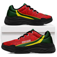 Portugal 2026 Football Chunky Sneakers Selecao das Quinas Grunge Curve Stylized - Wonder Print Shop