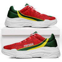 Portugal 2026 Football Chunky Sneakers Selecao das Quinas Grunge Curve Stylized - Wonder Print Shop