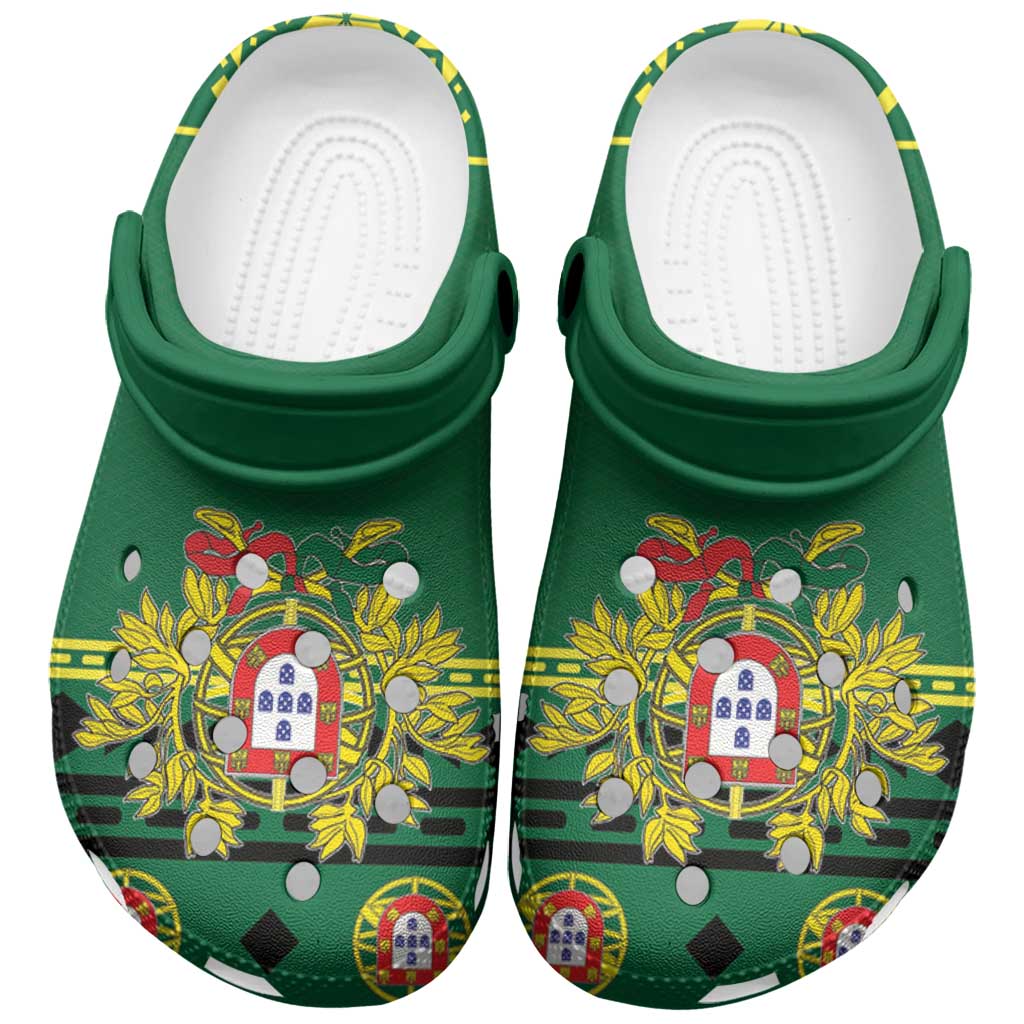 Portugal Christmas Clogs Shoes Emblem With Flag Style - Wonder Print Shop