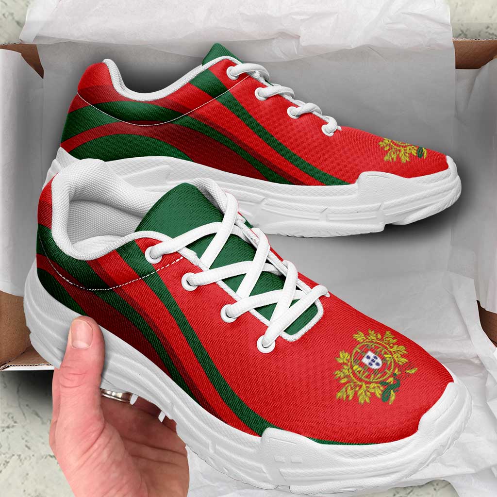 Portugal Football Chunky Sneakers Flag-Inspired Curve Style