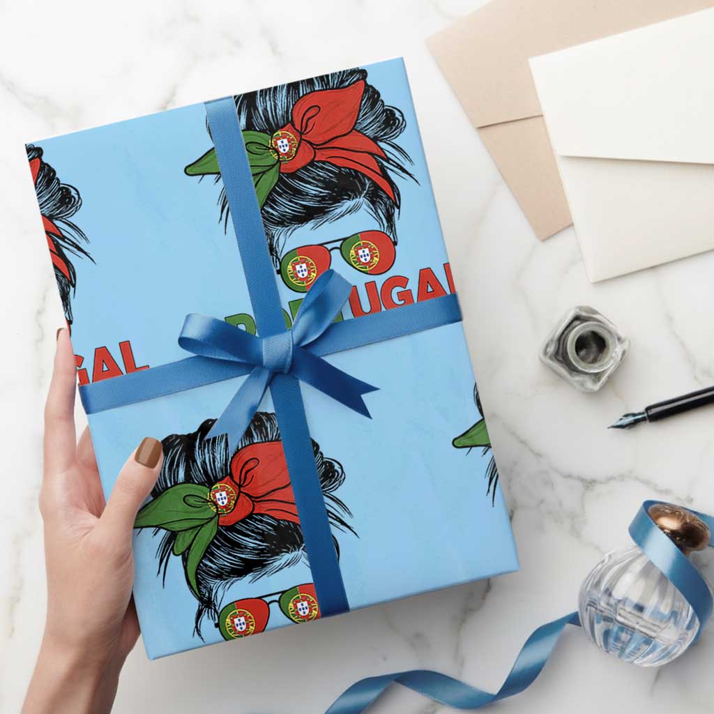 Portugal Messy Bun Girl Pride Portuguese Roots Wrapping Paper Roll