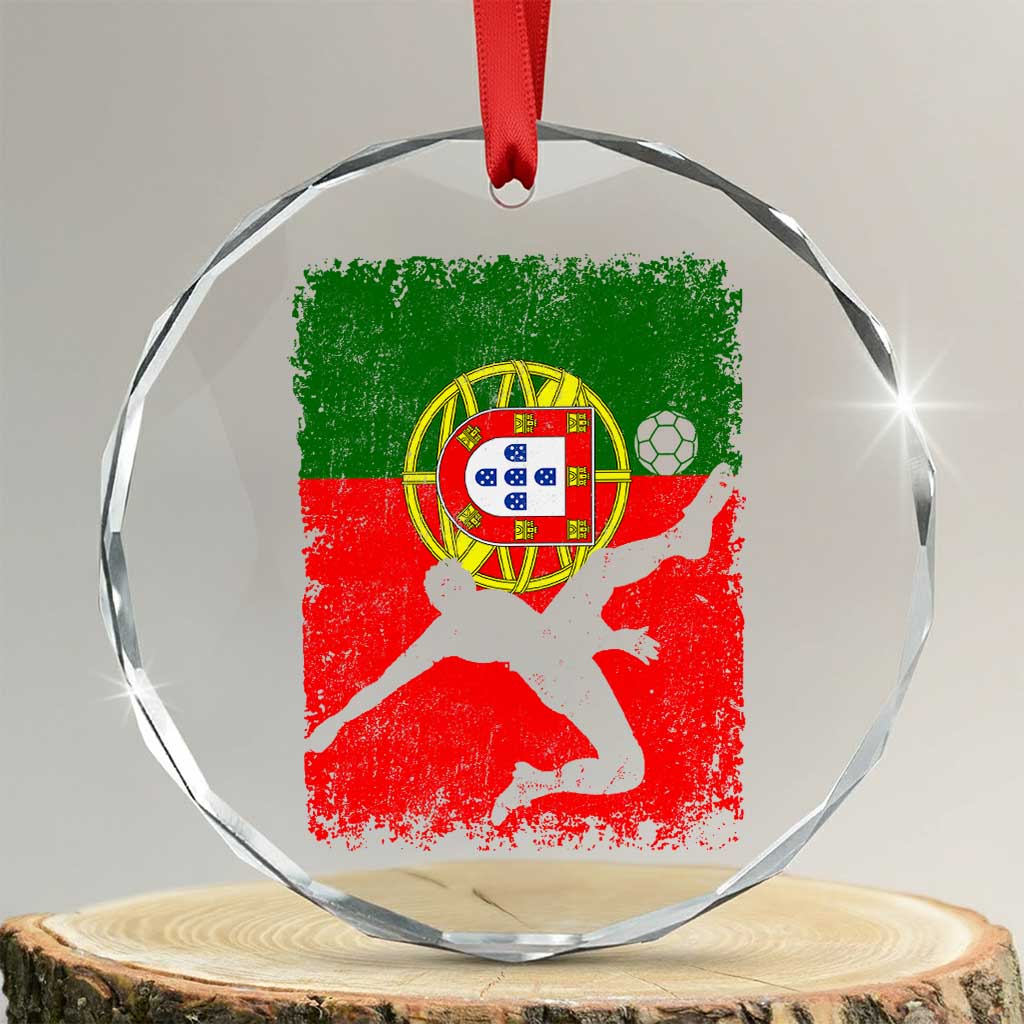 Portugal Soccer Crystal Glass Ornament Portuguese Flag Futebol Football Fan - Wonder Print Shop