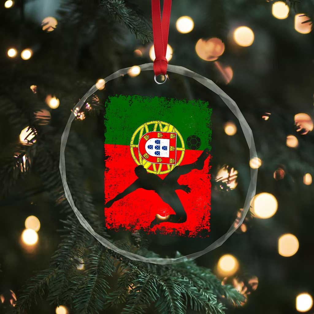 Portugal Soccer Crystal Glass Ornament Portuguese Flag Futebol Football Fan - Wonder Print Shop