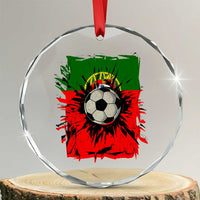 Portugal Soccer Crystal Glass Ornament Portuguese Flag Soccer Ball Futebol - Wonder Print Shop