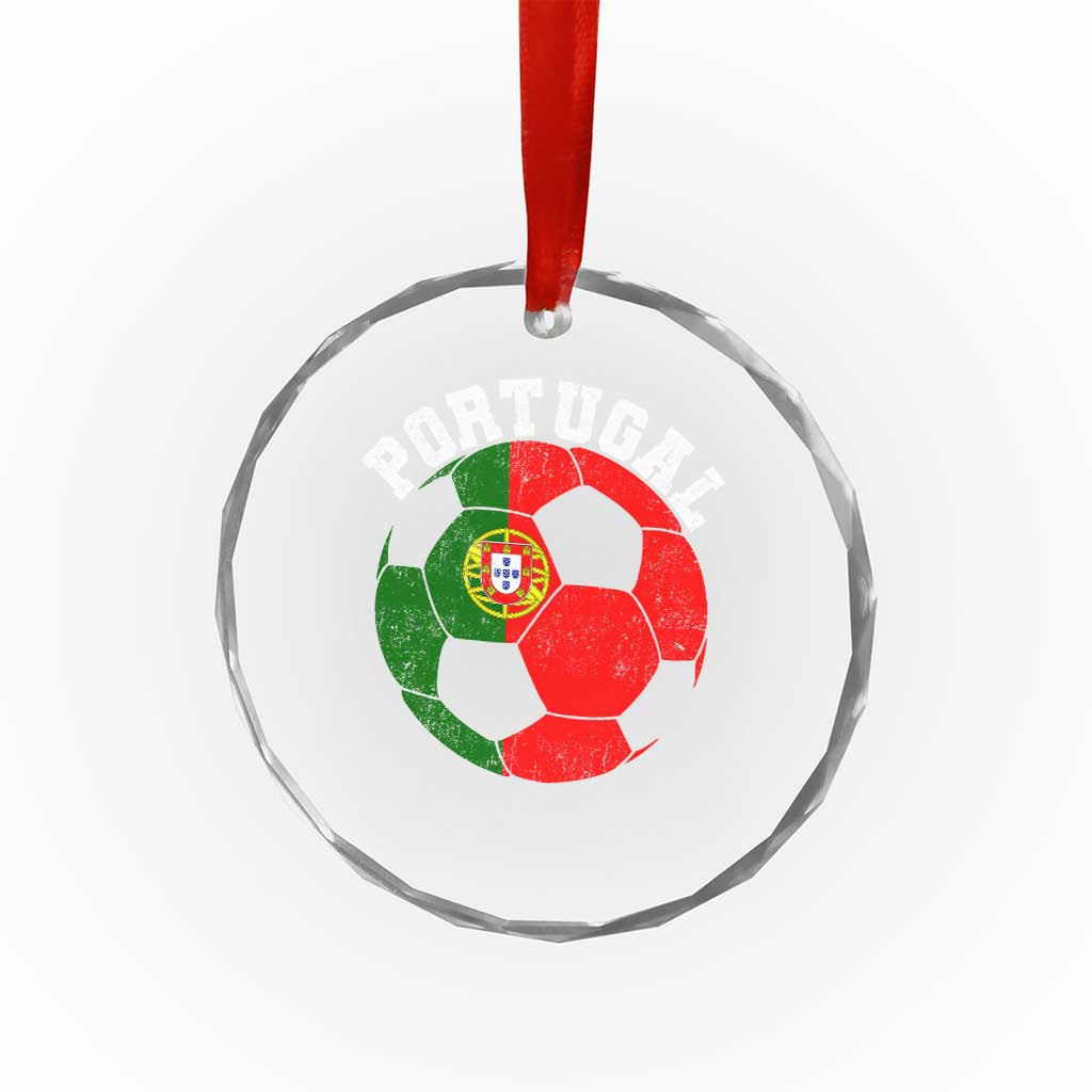 Portugal Soccer Crystal Glass Ornament Portuguese Flag Soccer Ball Futebol Football Fan - Wonder Print Shop