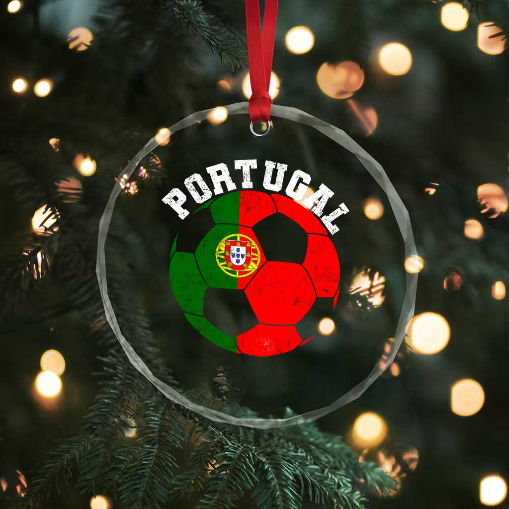 Portugal Soccer Crystal Glass Ornament Portuguese Flag Soccer Ball Futebol Football Fan - Wonder Print Shop