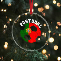 Portugal Soccer Crystal Glass Ornament Portuguese Flag Soccer Ball Futebol Football Fan - Wonder Print Shop