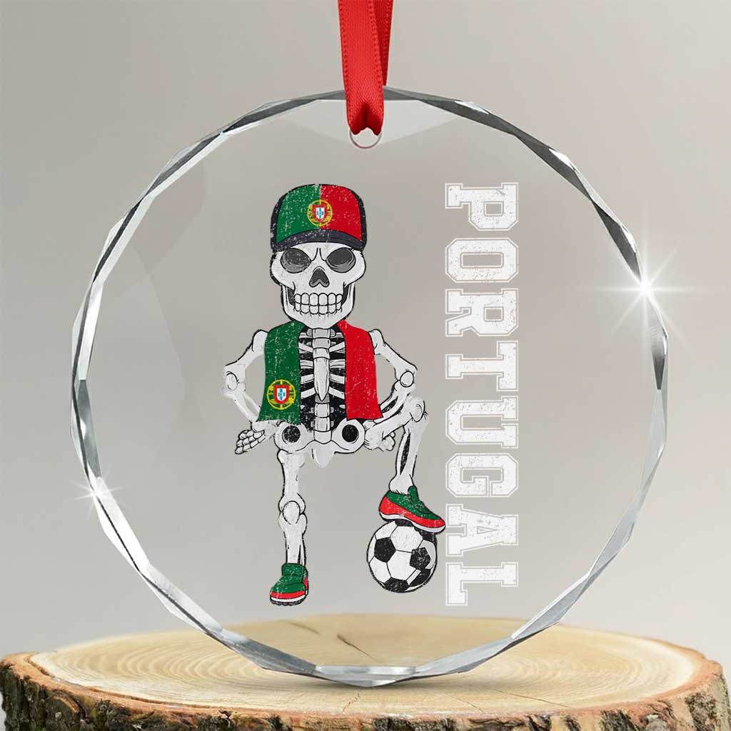 Portugal Soccer Crystal Glass Ornament Skeleton Portuguese Flag Futebol Football Player - Wonder Print Shop