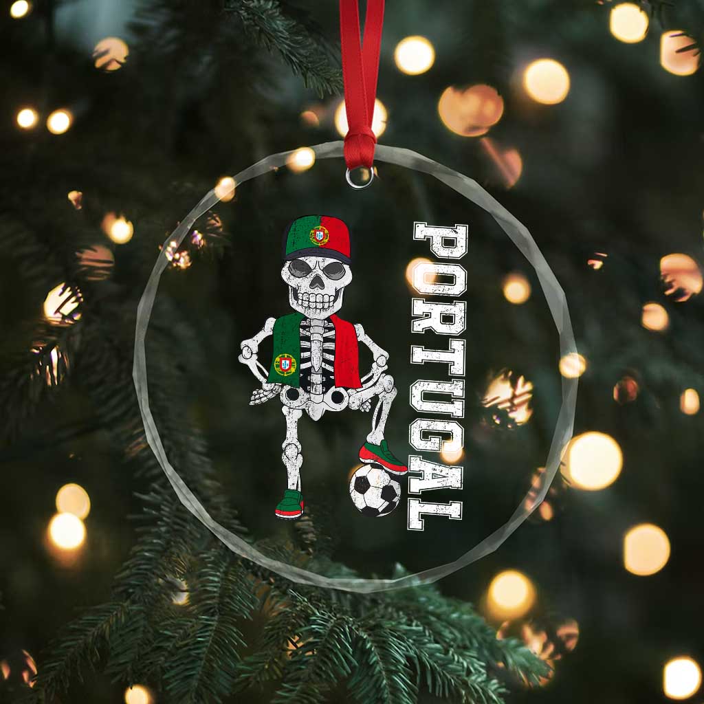 Portugal Soccer Crystal Glass Ornament Skeleton Portuguese Flag Futebol Football Player - Wonder Print Shop