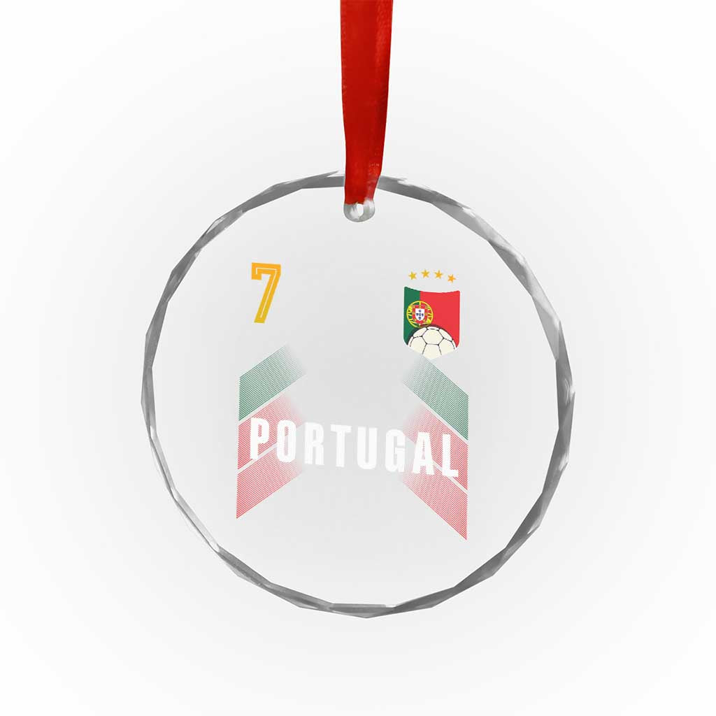 Portugal Soccer Fans Graphic Jersey Style Crystal Glass Ornament Proud Portuguese Football Lover