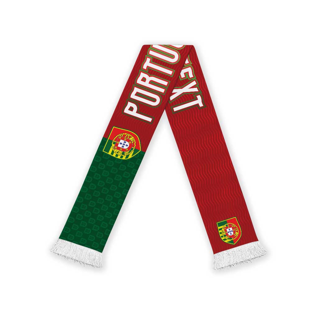 Portuguese Football Personalized Soccer Scarf Wave Pattern Heritage Crest