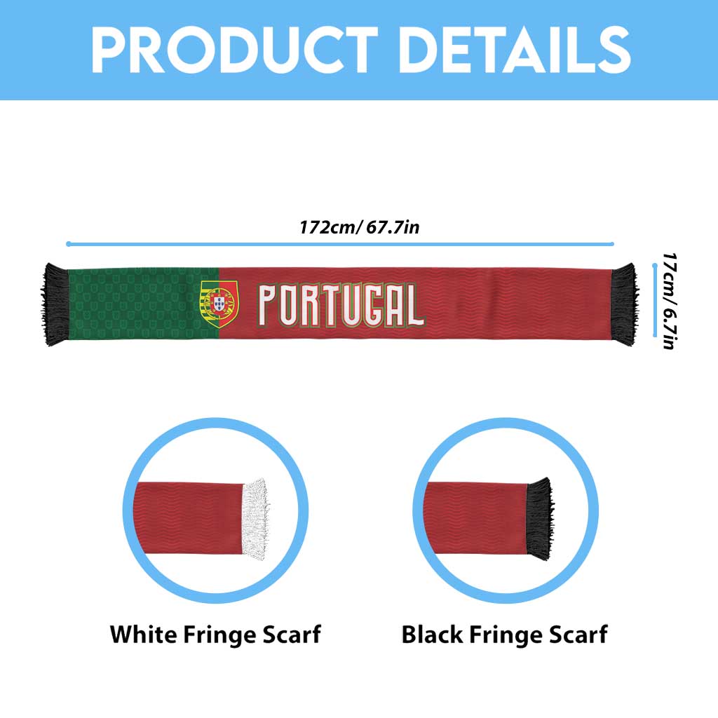 Portuguese Football Personalized Soccer Scarf Wave Pattern Heritage Crest