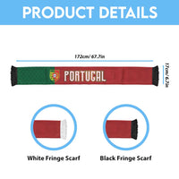 Portuguese Football Personalized Soccer Scarf Wave Pattern Heritage Crest