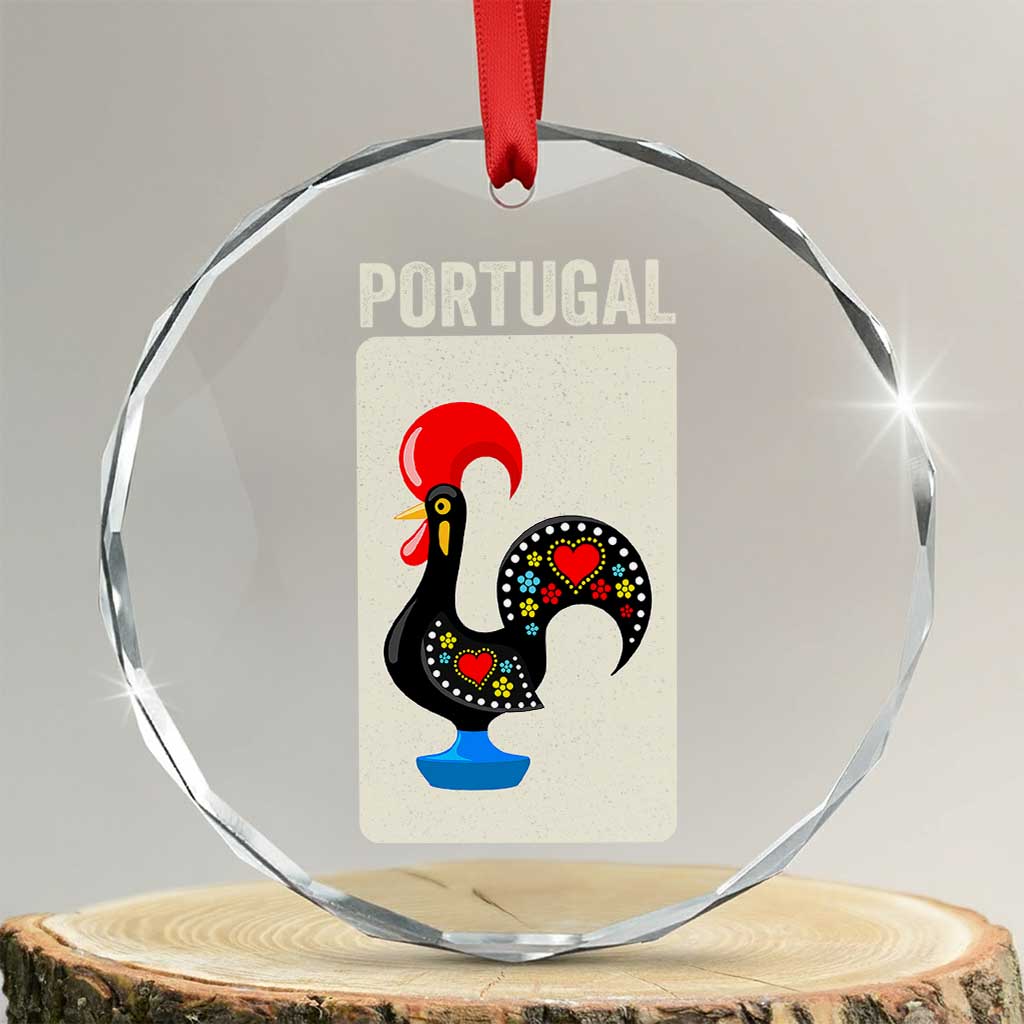 Portuguese Rooster Crystal Glass Ornament Galo de Barcelos Portugal Roots Pride Heritage Gift - Wonder Print Shop