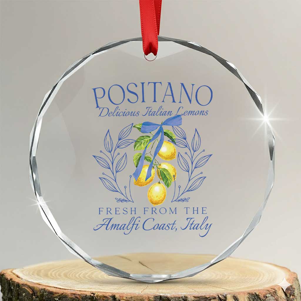 Positano Italy Crystal Glass Ornament Amalfi Coast Italian Lemons Town Italy Vacation - Wonder Print Shop