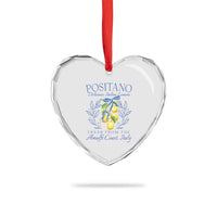 Positano Italy Heart Crystal Glass Ornament Amalfi Coast Italian Lemons Town Italy Vacation - Wonder Print Shop