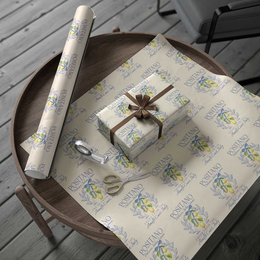 Positano Italy Wrapping Paper Roll Amalfi Coast Italian Lemons Town Italy Vacation - Wonder Print Shop