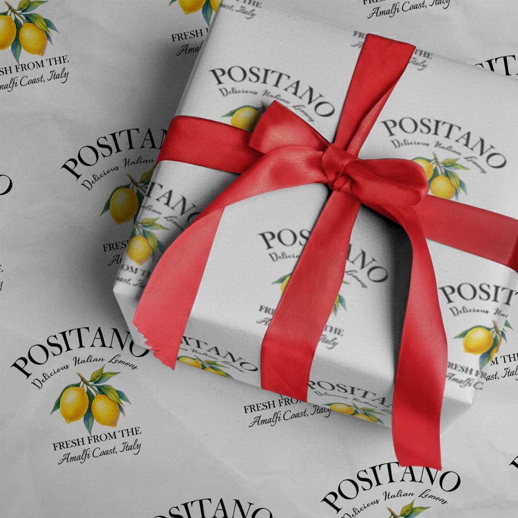 Positano Lemons Wrapping Paper Roll Fresh from the Amalfi Coast Italian Fruit - Wonder Print Shop