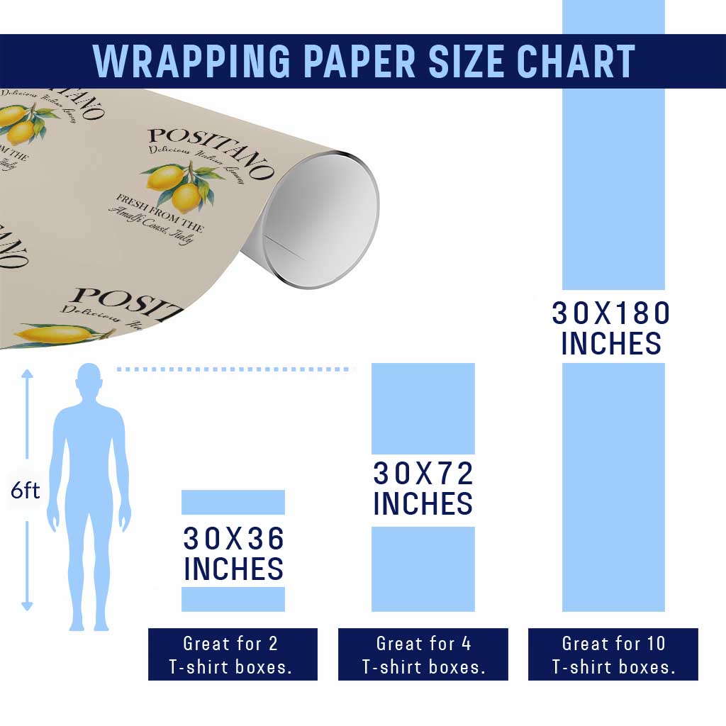 Positano Lemons Wrapping Paper Roll Fresh from the Amalfi Coast Italian Fruit - Wonder Print Shop