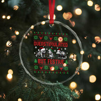 Possum Christmas Crystal Glass Ornament Funny Overstimulated But Festive - Wonder Print Shop