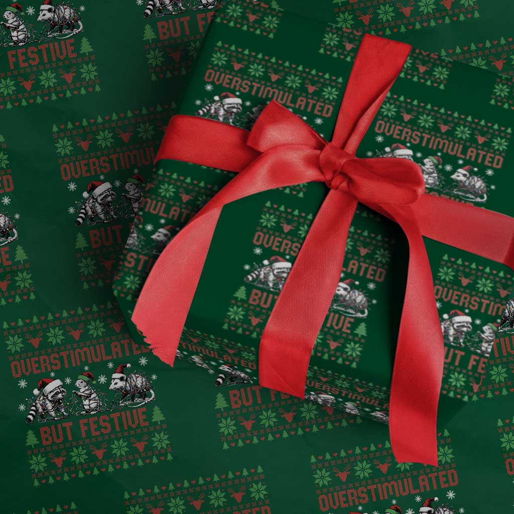 Possum Christmas Wrapping Paper Roll Funny Overstimulated But Festive - Wonder Print Shop