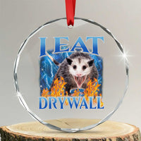 Possum Meme Crystal Glass Ornament I Eat Drywall Opossum Funny Weird Cursed Internet Memes - Wonder Print Shop