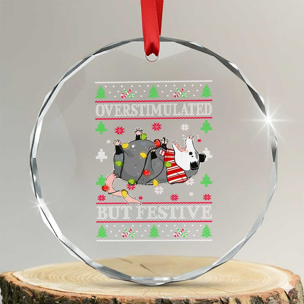 Possum Xmas Crystal Glass Ornament Overstimulated But Festive TS10