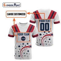 Custom USA Stars T Shirt Sporty Style - Wonder Print Shop