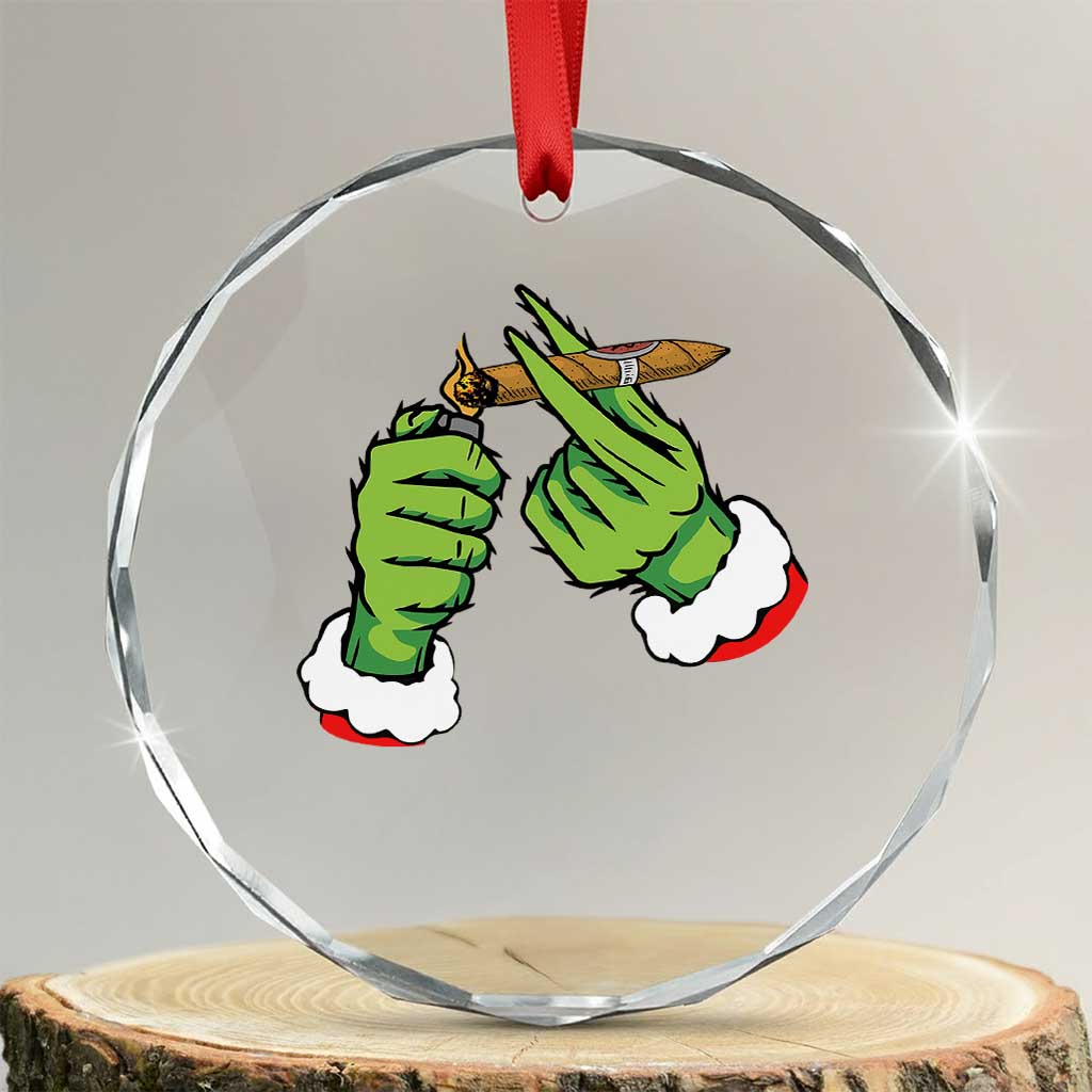 Pothead Xmas Crystal Glass Ornament Cannabis Weed Adult Christmas Party TS10