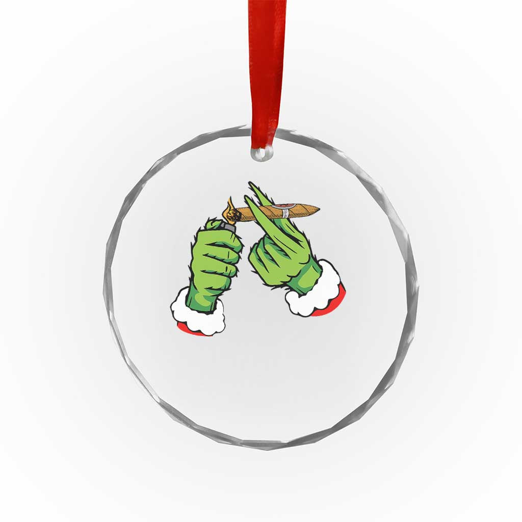 Pothead Xmas Crystal Glass Ornament Cannabis Weed Adult Christmas Party TS10
