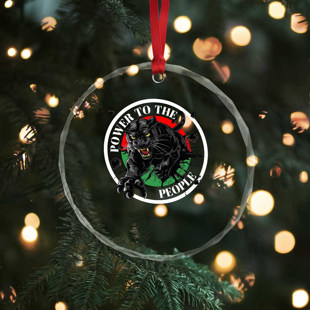 Power To The People Black Panther Party Crystal Glass Ornament Black History Month
