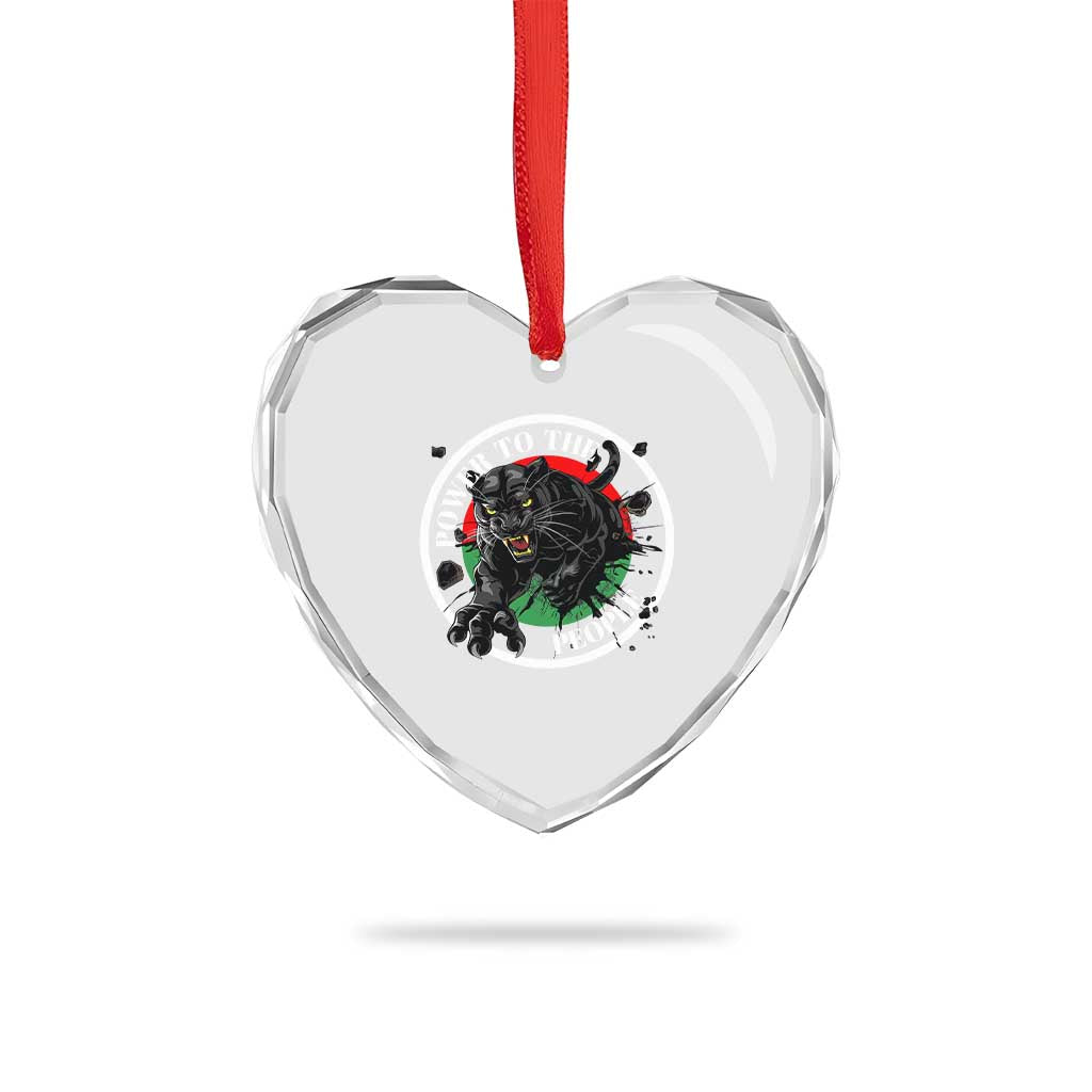 Power To The People Black Panther Party Heart Crystal Glass Ornament Black History Month
