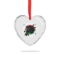 Power To The People Black Panther Party Heart Crystal Glass Ornament Black History Month
