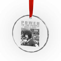 Power To The People Crystal Glass Ornament Black History Angela Davis Black Panther Party TS10