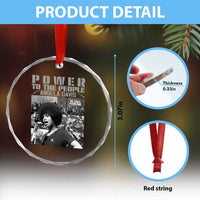 Power To The People Crystal Glass Ornament Black History Angela Davis Black Panther Party TS10
