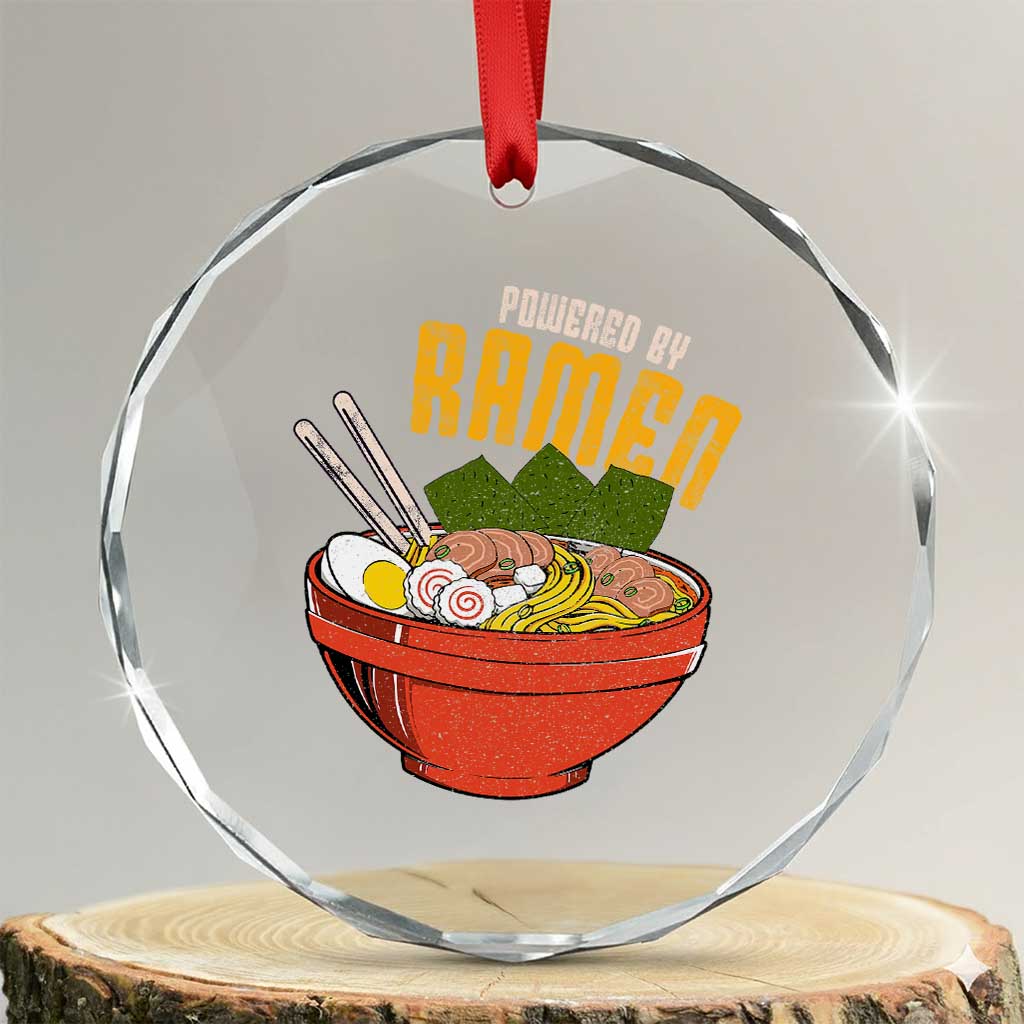 Powered by Ramen Crystal Glass Ornament Japanese Love Anime Noodles - Wonder Print Shop