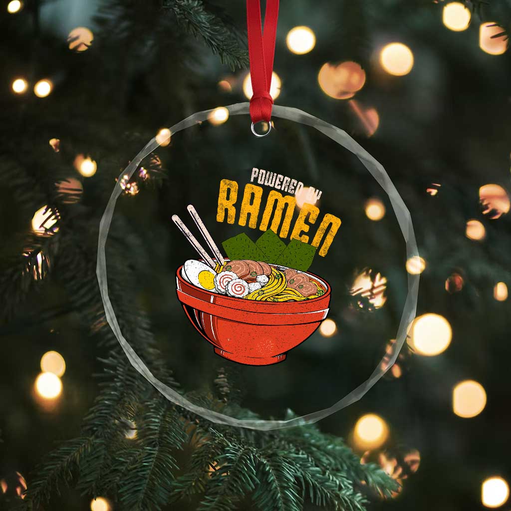 Powered by Ramen Crystal Glass Ornament Japanese Love Anime Noodles - Wonder Print Shop