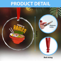 Powered by Ramen Crystal Glass Ornament Japanese Love Anime Noodles - Wonder Print Shop