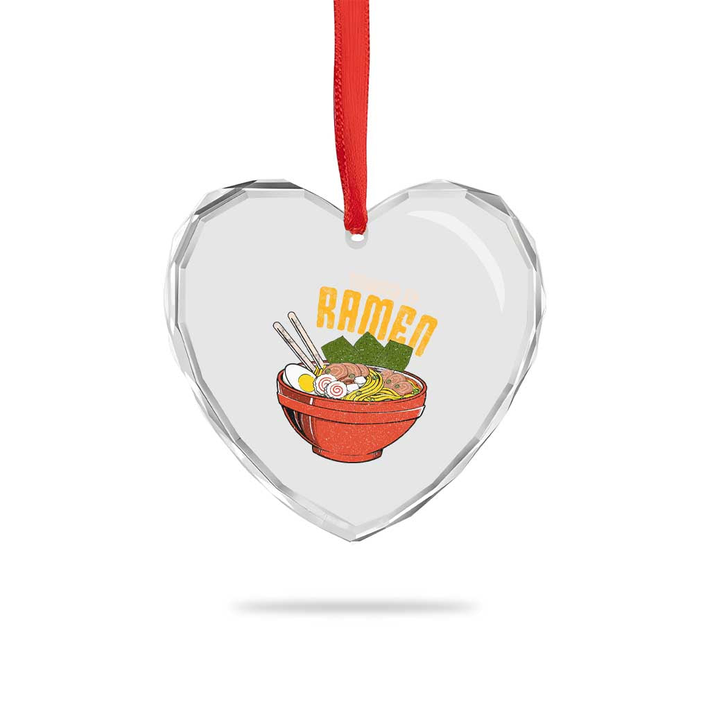 Powered by Ramen Heart Crystal Glass Ornament Japanese Love Anime Noodles - Wonder Print Shop