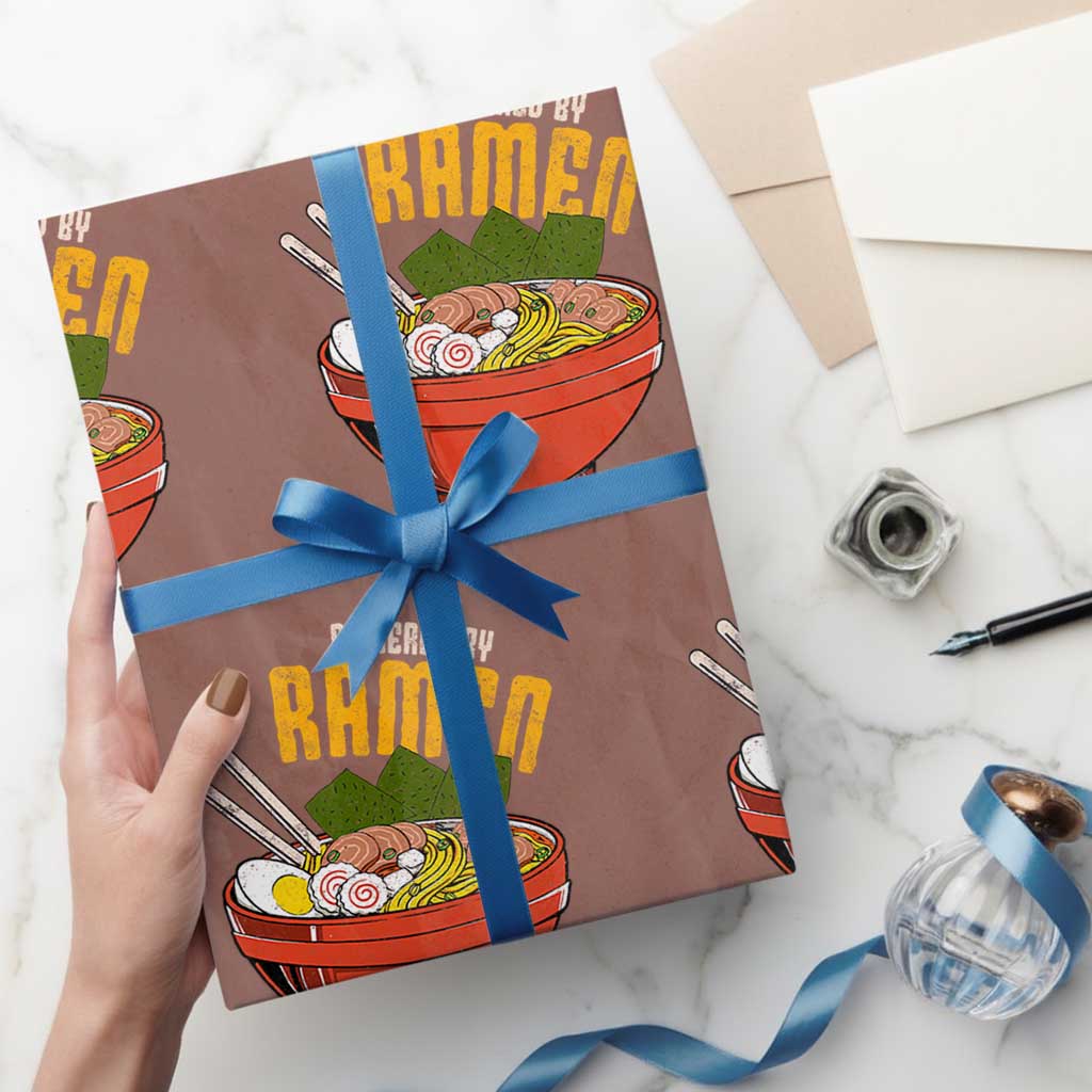 Powered by Ramen Wrapping Paper Roll Japanese Love Anime Noodles - Wonder Print Shop