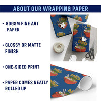 Powered by Ramen Wrapping Paper Roll Japanese Love Anime Noodles - Wonder Print Shop