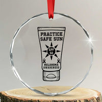 Practice Safe Sun Crystal Glass Ornament Funny Melanoma Skin Cancer Graphic