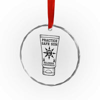 Practice Safe Sun Crystal Glass Ornament Funny Melanoma Skin Cancer Graphic