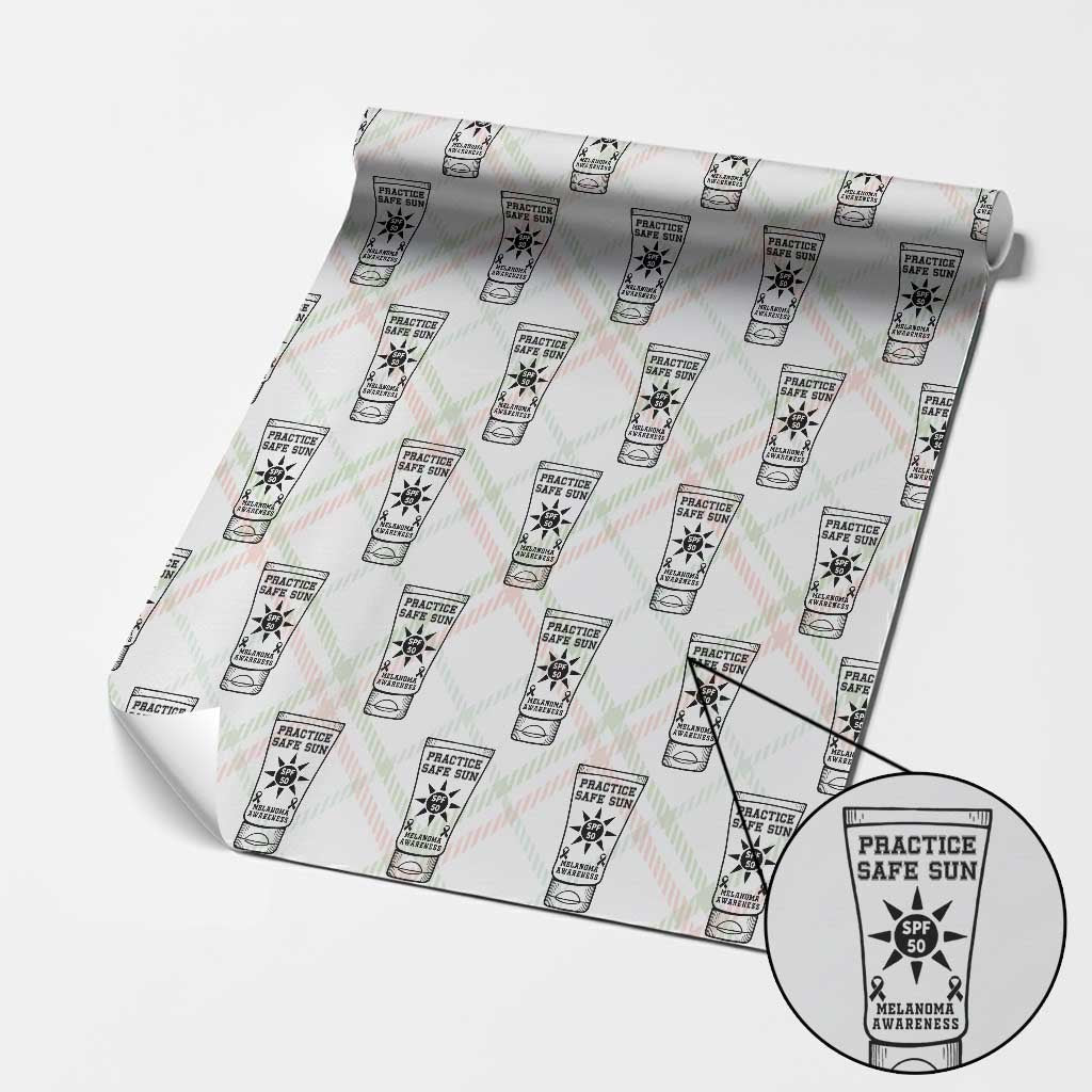 Practice Safe Sun Wrapping Paper Roll Funny Melanoma Skin Cancer Graphic