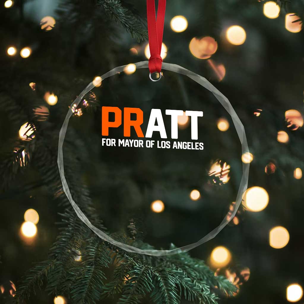 Pratt for Mayor Los Angeles Crystal Glass Ornament LA City Caliornia Pride Political Campaign Supporter